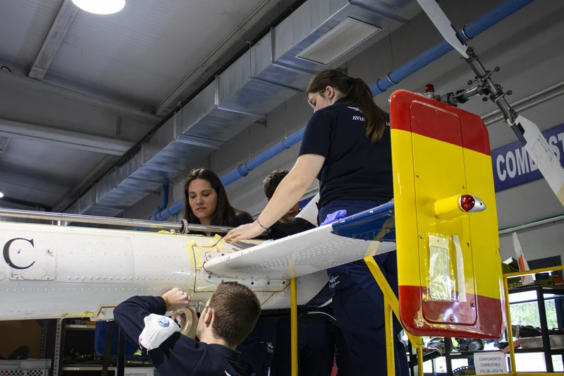 Estudiantes de Aviation Group en las aulas prcticas de formacin. Foto: Aviation Group