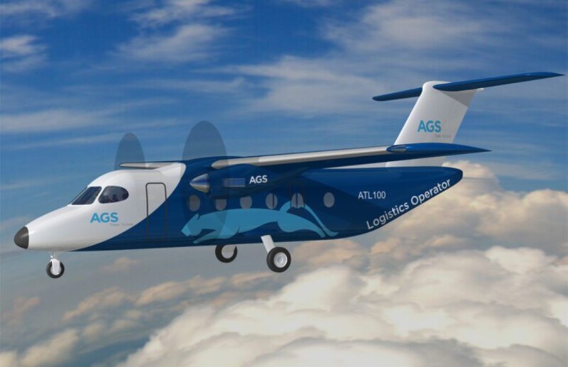 Recreaci�n digital del Bimotor ATL-100 en vuelo. Foto: Desaer 