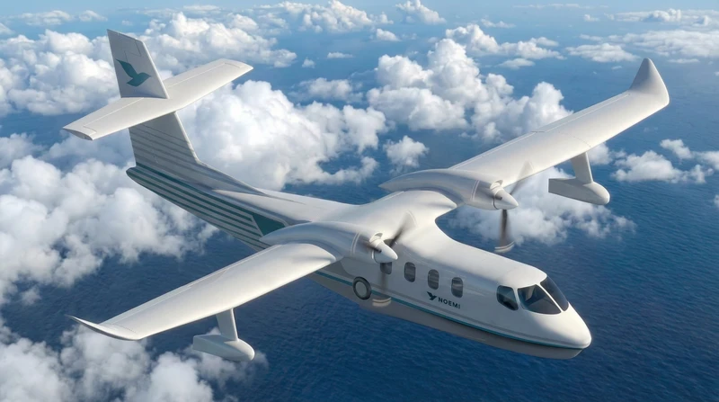 Ilustraci�n generada por ordenador de la nueva aeronave anfibia de Noemi Aerospace. Foto: Noemi Aerospace