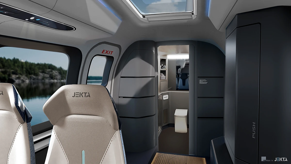 Cabina corporativa para un vuelo ejecutivo del PHA-ZE 100. Foto: Jekta