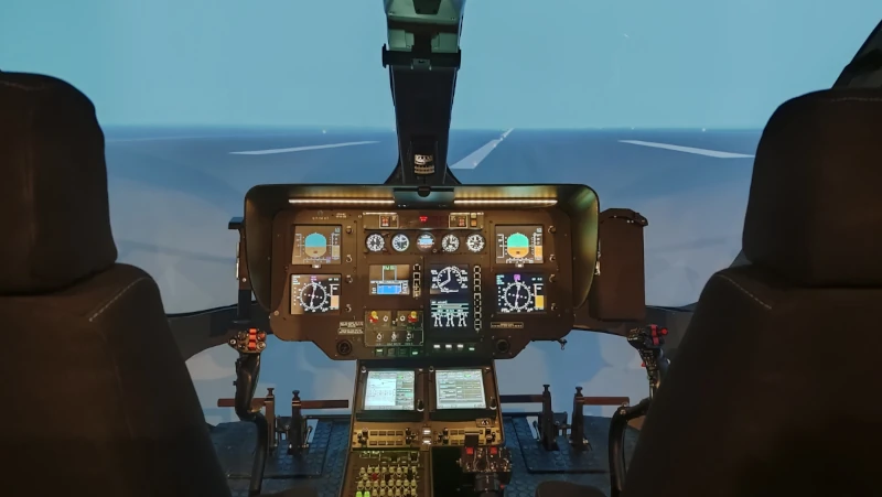Simulador de helicptero utilizado por la Polica Nacional.
