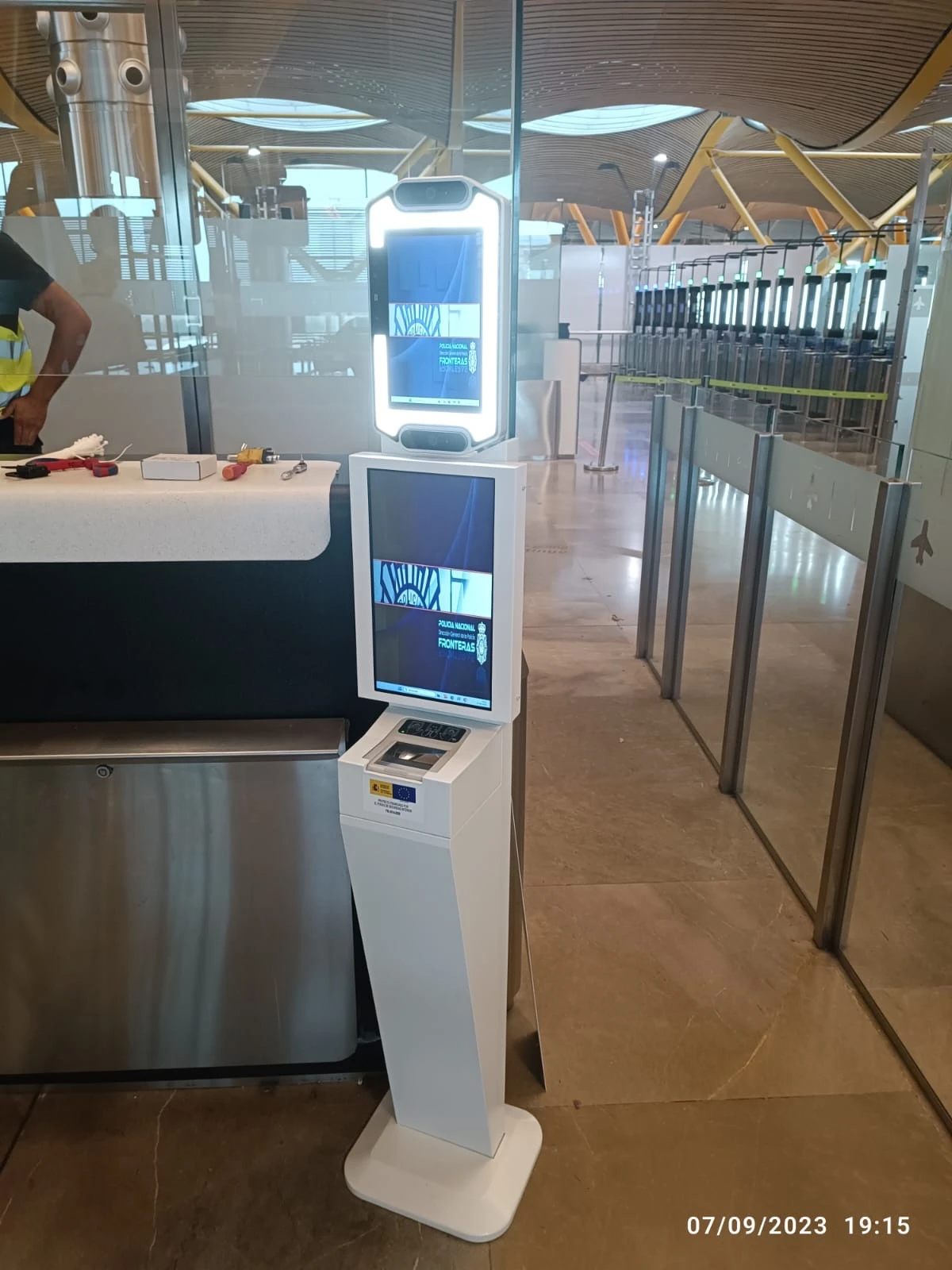 T�tem del nuevo sistema europeo de control fronterizo biom�trico en Espa�a creado por la UTE creada por Zelenza y Thales. 