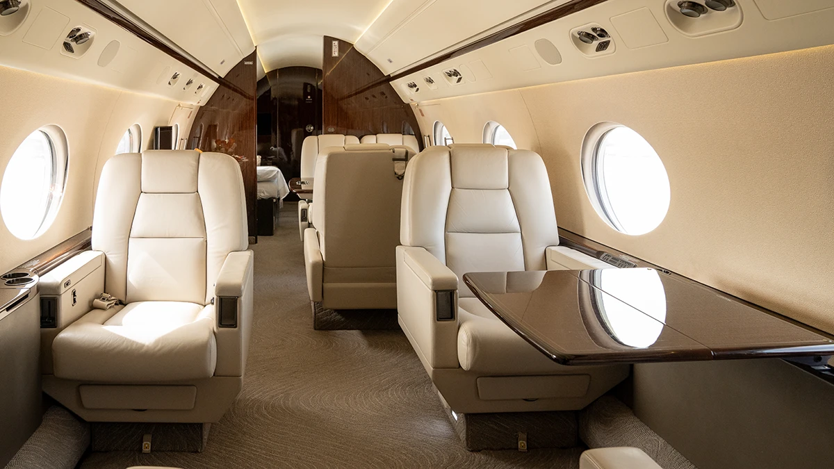 Interior del avin Gulfstream G550. Foto: Welojets