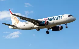 Aeronave de Jetsmart en vuelo. 