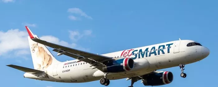 Aeronave de Jetsmart en vuelo. 
