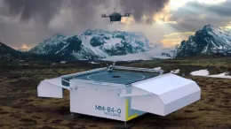 Meteodrone despegando de su base.
