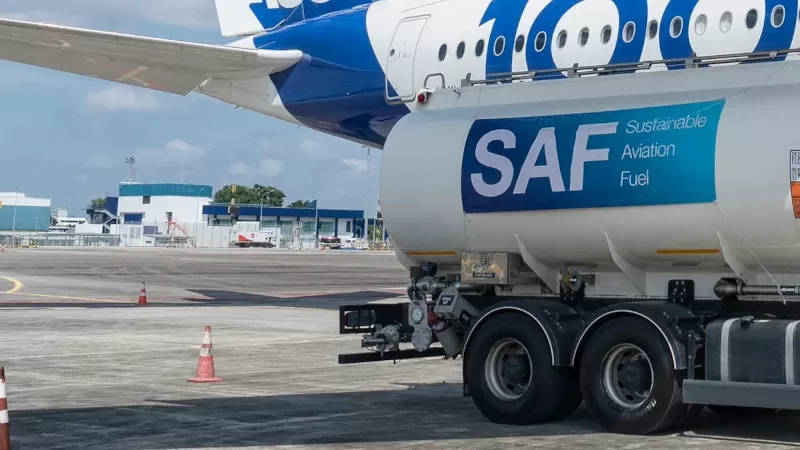 Aeronave de Airbus respostando SAF. Foto: Airbus