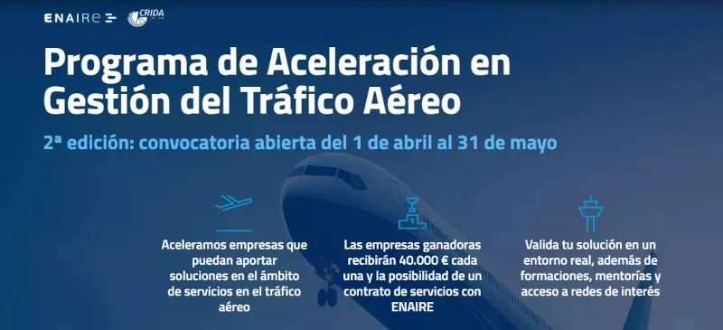 Imagen de la web del Concurso de Retos de Negocio en Gestin del Trfico Areo. Foto: Enaire