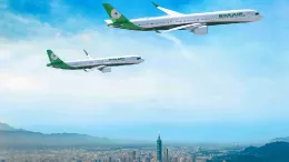 Aeronaves Airbus con la decoracin de la aerolnea taiwanesa EVA Air. Foto: Airbus