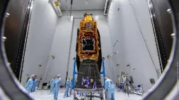 Satlite de vigilancia forestal Biomass construido por Airbus para la Agencia Espacial Europea (ESA). Foto: Airbus