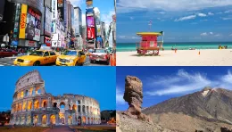 Varios destinos de Ibera en los que ofrece paquetes vacacionales con hoteles o coches de alquiler. Foto: Iberia