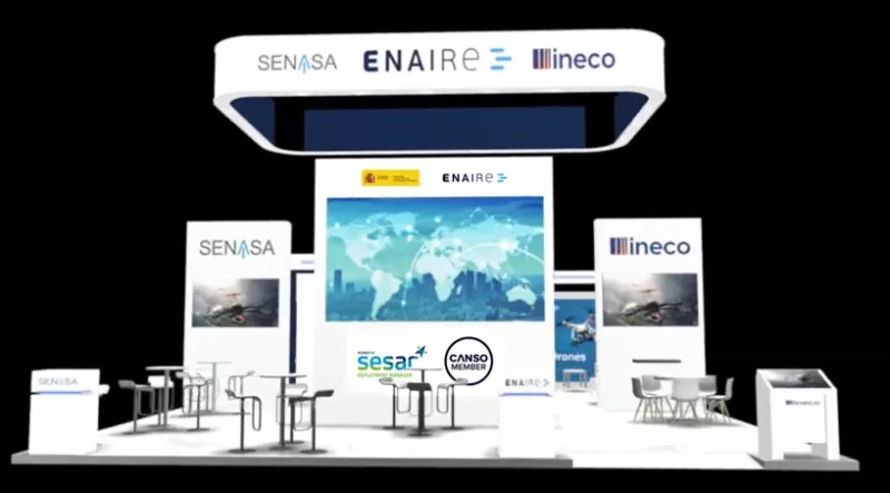 Stand de Enaire en Airspace World 2025 de Lisboa. Foto: Enaire