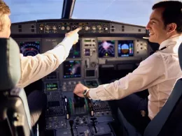  Pilotos en el cockpit un A321 XLR.