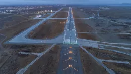 Vista de la pista principal del aeropuerto de Rio Gallegos. Foto: Prov. Santa Cruz