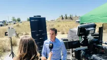 Rodrigo Benedit, de ENAIRE, particip en las pruebas con drones en Zaragoza dentro del proyecto U-ELCOME. Foto: Enaire