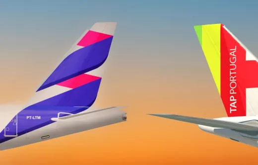 Ilustracin de aviones de TAP y LATAM.