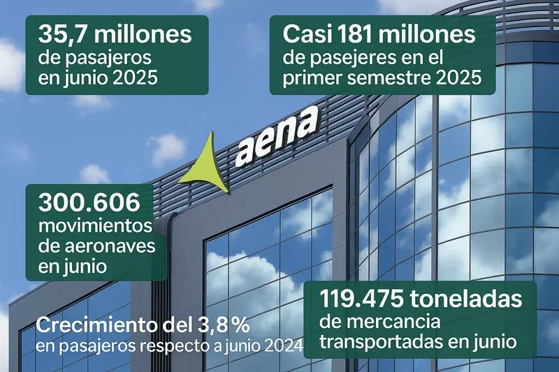 Infografa con datos de Junio de Aena. Fuente: Aena