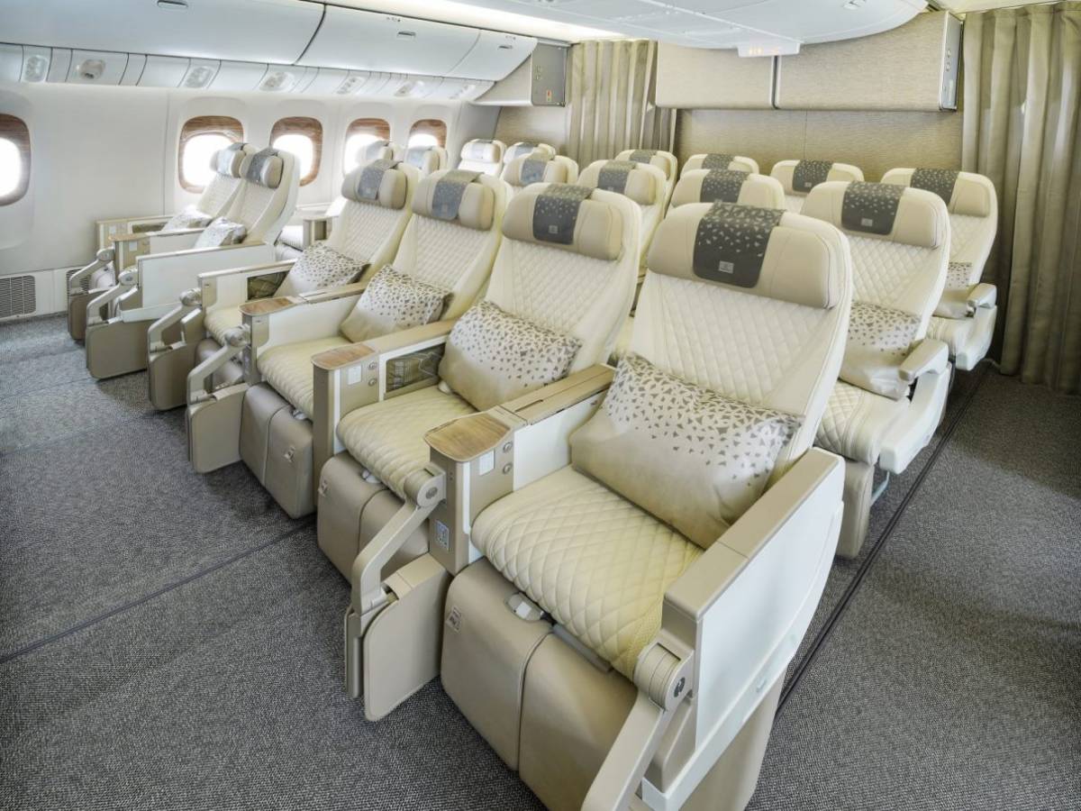 Asientos de vuelo de clase Premium Economy de Emirates. (foto: Emirates)