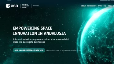 Programa de incubacin de empresas aeroespaciales de la ESA BIC Andaluca. Foto: Captura de pantalla de la web de la ESA BIC Andaluca