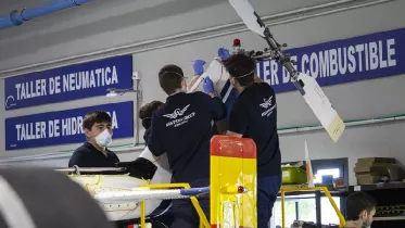 Estudiantes de Aviation Group en las aulas prcticas de formacin. Foto: Aviation Group