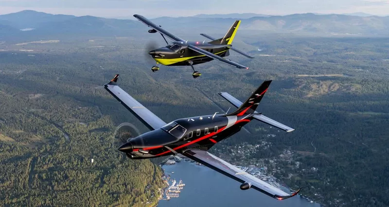 Aviones turbohlice TBM y Kodiak. Foto: Daher