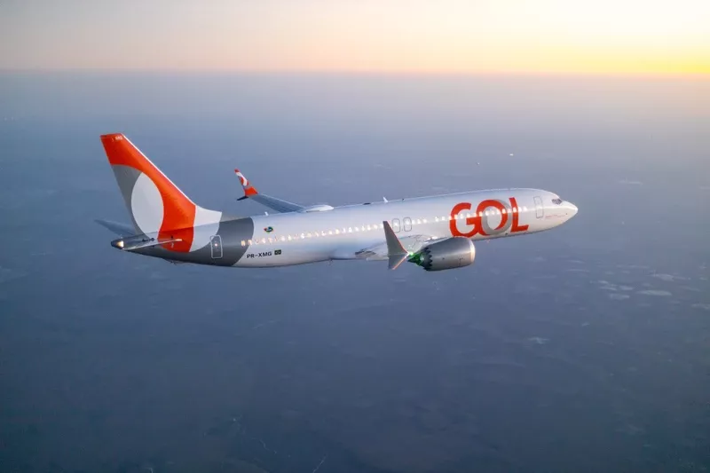 Aeronave Boeing 737 MAX de Gol Linhas Areas en vuelo. Foto: Gol