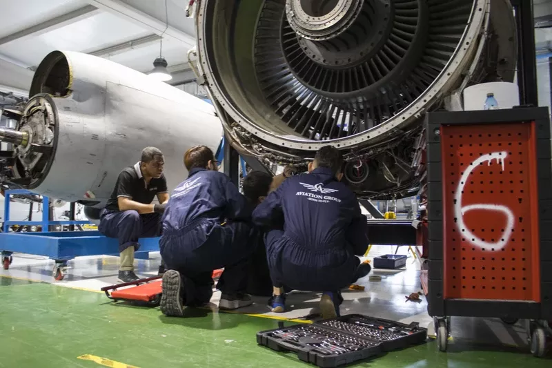  Aspirantes a tcnicos de mantenimiento de aeronaves (TMA) de Aviation Group. Foto: Aviation Group