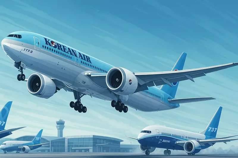 Ilustracin de un Boeing de Korean Air.