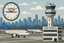 Representacin del Aeropuerto Jorge Newbery generada por IA.