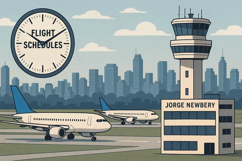 Representacin del Aeropuerto Jorge Newbery generada por IA.