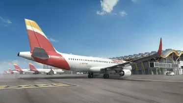 Aeronave de Iberia en el Aeropuerto de Madrid-Barajas. Foto: Iberia