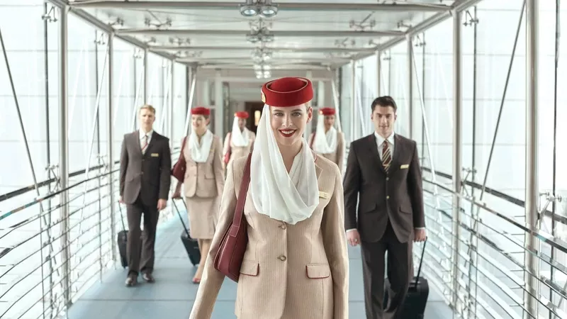 Tripulantes de cabina de pasajeros de avin de Emirates. Foto: Emirates