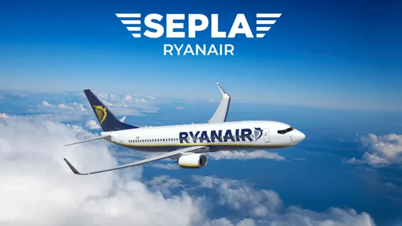 Avin de Ryanair. Foto: Sepla