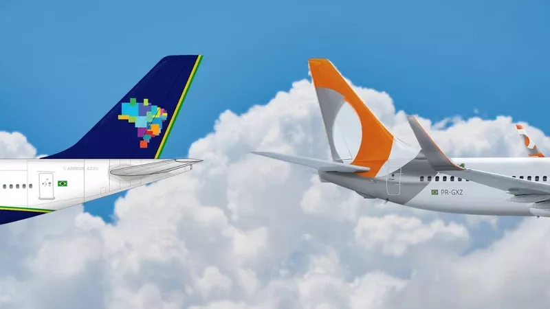 Aviones de Gol y Azul. 
