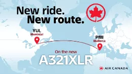 Ilustracin de la nueva ruta Montreal - Palma de Mallorca. Infografa: Air Canada