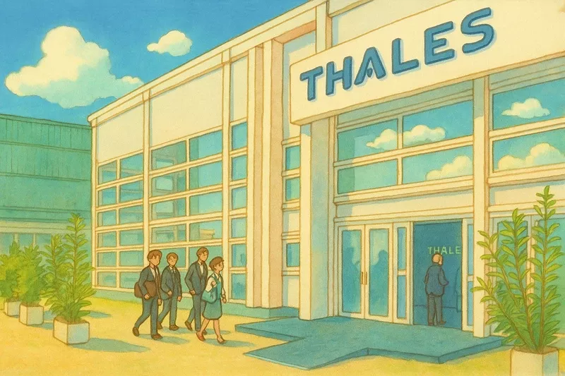 Ilustracin generada con IA de un Edificio de Thales.