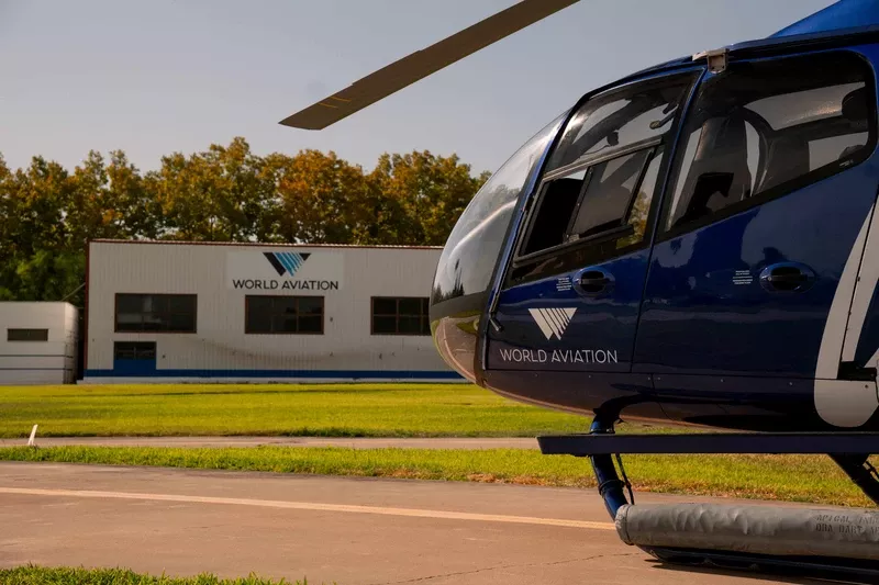 Helipuerto de La Cartuja en Sevilla con aeronaves de World Aviation Group. Foto: World Aviation Group