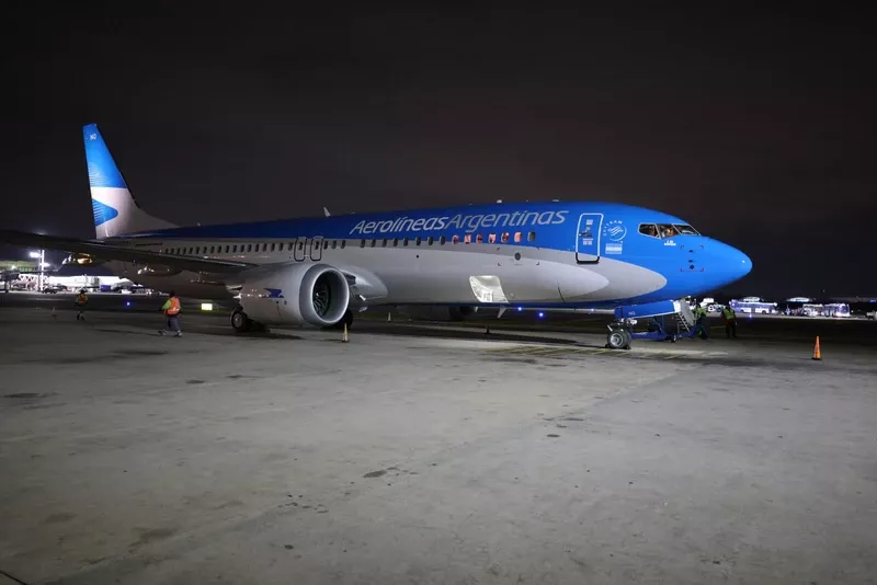 Boeing 737 MAX de Aerolneas Argentinas LV-KNQ recibido en agosto de 2025. Foto: Aerolneas Argentinas