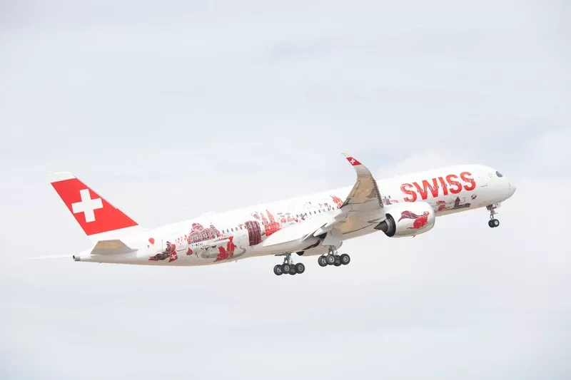 Avin Airbus A350-900 de Swiss en vuelo. Foto: Swiss