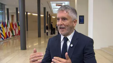 El ministro del Interior, Fernando Grande-Marlaska, en Luxemburgo.