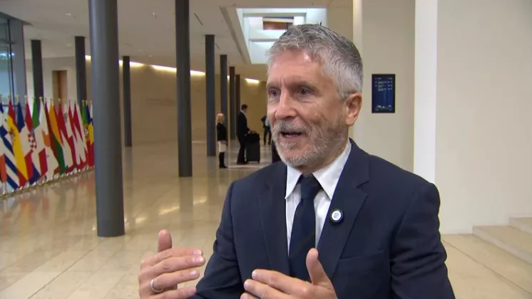 El ministro del Interior, Fernando Grande-Marlaska, en Luxemburgo.