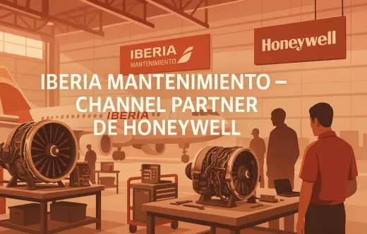 Imagen de Iberia Mantenimiento, Honeywell Aerospace generada con IA.