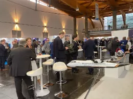 Maqueta del ATR EVO Concept con motor hbrido (movido con SAF y electricidad). 