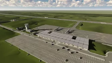 Recreacin del prximo aeropuerto de Caxias do Sul.