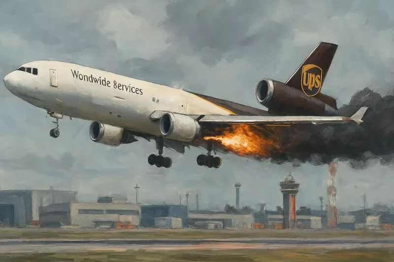 Ilustración generada con IA del avión de carga McDonnell Douglas MD-11 operado por UPS que sufrió el accidente. Ilustración generada con IA del avión de carga McDonnell Douglas MD-11 operado por UPS que sufrió el accidente.