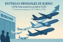 Ilustracin sobre los resultados de octubre de 2025 de Boeing, generada con IA.