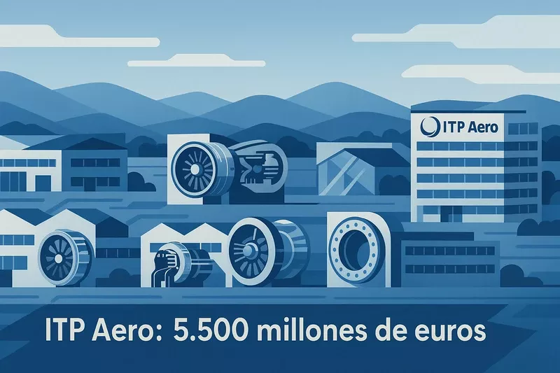Ilustración generada con IA sobre la valoración de ITP Aero. Ilustración generada con IA sobre la valoración de ITP Aero.