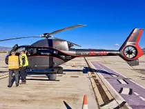Helicptero utilizado durante los vuelos entre Mlaga y Granada dentro del marco del proyecto europeo OperA. Foto: Enaire