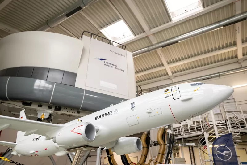Instalaciones de Lufthansa Aviation Training en Berln del centro de formacin para el nuevo avin de patrulla martima P-8A Poseidon, una adaptacin militar del Boeing 737. Foto: Lufthansa Aviation Training
