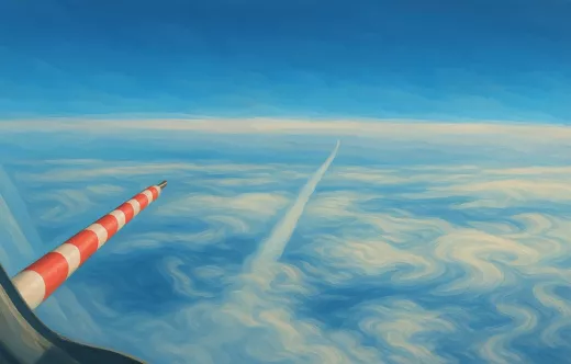 Estelas de condensacin medidas con el avin de investigacin DLR Falcon 20E / DLR-Monika Scheibe. Ilustracin generada con IA a partir de una imagen de A4CLIMATE